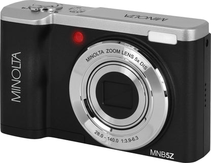Minolta MNB5Z 56MP 5K Digital Camera with 5x Optical Zoom – Black (Brand New)