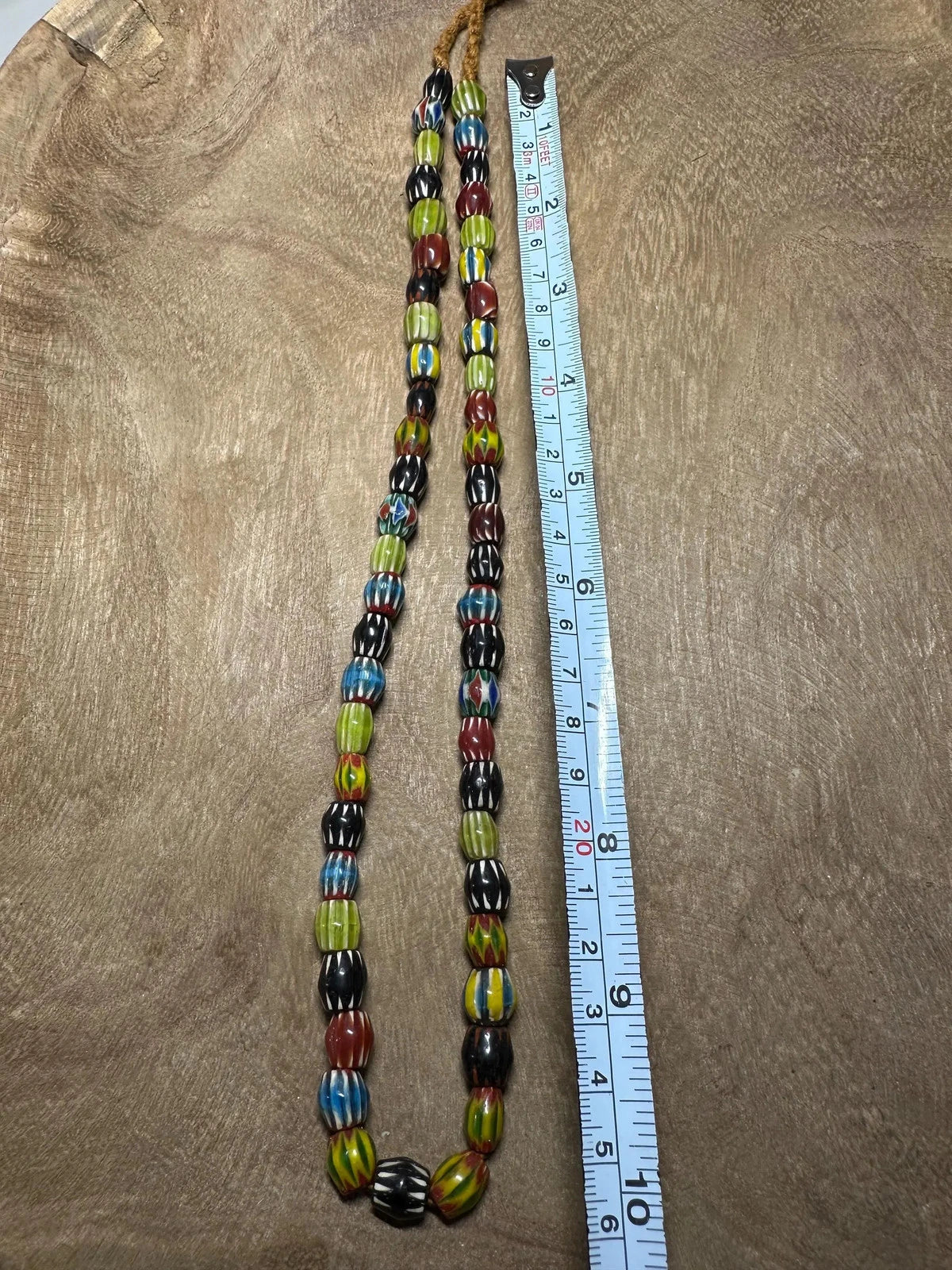 Pixcrown Handmade Chevron Glass Beads Necklace – Multicolor Tribal Jewelry Supply