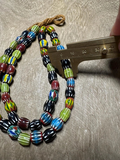 Pixcrown Handmade Chevron Glass Beads Necklace – Multicolor Tribal Jewelry Supply