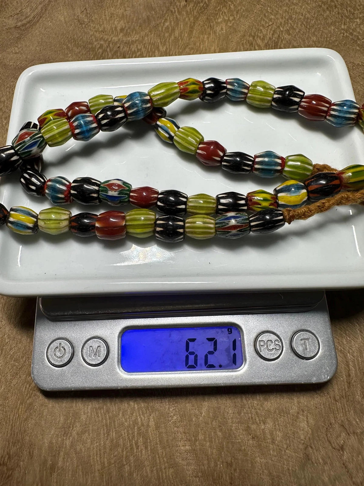Pixcrown Handmade Chevron Glass Beads Necklace – Multicolor Tribal Jewelry Supply