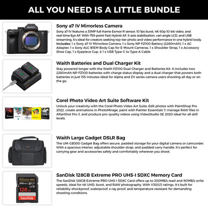 Sony A7 IV Full-Frame Mirrorless Hybrid Camera + Corel Software Kit – Black (Brand New)