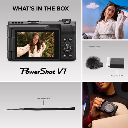 Canon PowerShot V1 4K 24.2MP Large Sensor Compact Digital Camera – Black (Brand New)