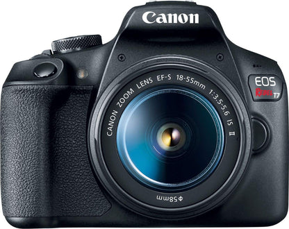 Canon EOS Rebel T7 DSLR Camera Two Lens Kit with EF-S 18-55mm & EF 75-300mm Lenses – Black (Brand New)