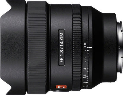 Sony FE 14mm F1.8 GM G Master Wide-Angle Prime Lens for E-Mount Cameras – Black (Brand New)