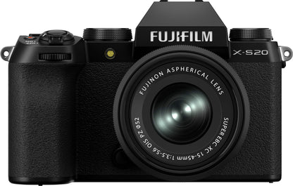 Fujifilm X-S20 Mirrorless Camera with XC 15-45mm Lens Bundle – Black (Brand New)