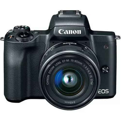 Canon EOS M50 24.1MP Mirrorless Camera with 15 - 45mm Lens - Black - lucycamera