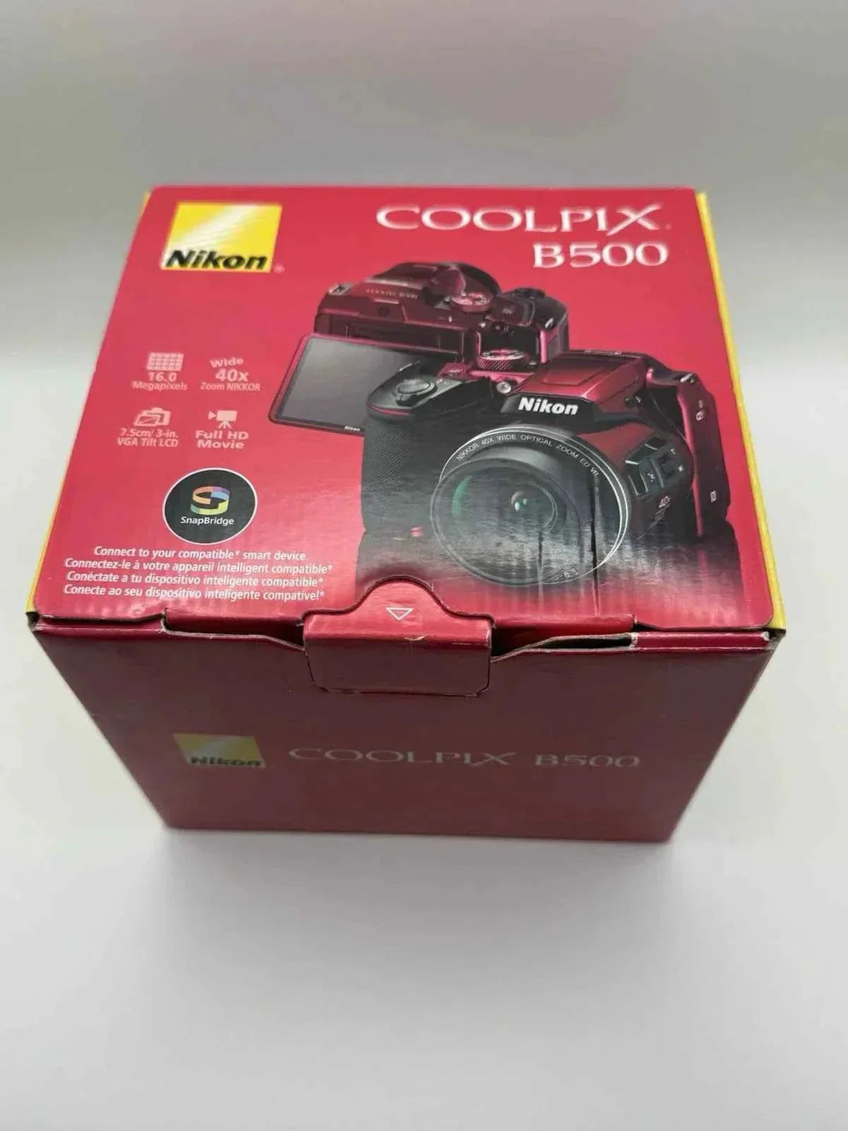 Nikon COOLPIX B500 16MP Bridge Camera - Red (40x Zoom, Full HD) - lucycamera