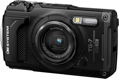 OM SYSTEM Tough TG - 7 12MP Waterproof Compact Camera - Black (4K) - lucycamera