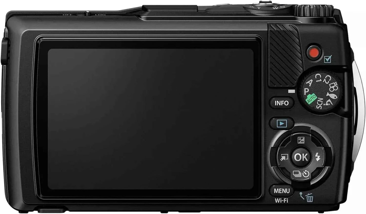 OM SYSTEM Tough TG - 7 12MP Waterproof Compact Camera - Black (4K) - lucycamera