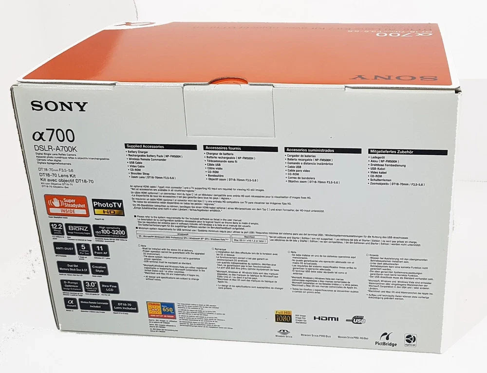Sony Alpha A700K 12.2MP APS-C DSLR Camera with 18-70mm f/3.5-5.6 Lens Kit – Brand New