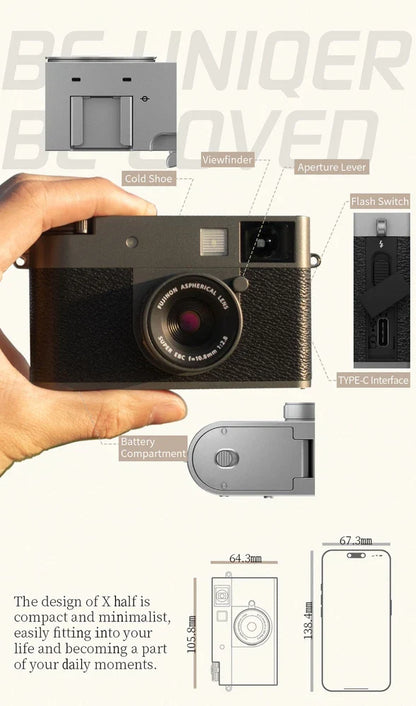 Fujifilm X Half 18MP Half-Frame Compact Camera with 10.8mm f/2.8 Lens – Charcoal Silver (Brand New)
