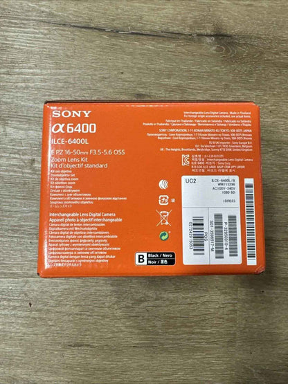 Sony Alpha a6400 24.2MP Mirrorless Camera with 16-50mm Lens - Black - Lucycamera